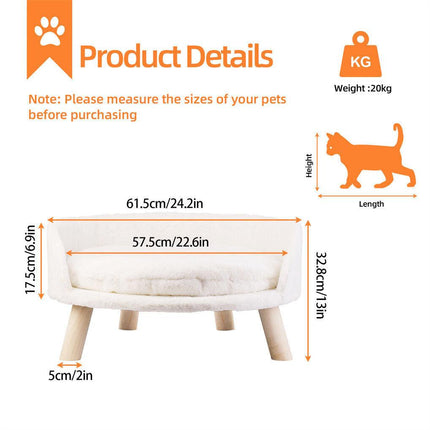 Luxury Round Pet Sofa Bed 60cm Soft Cushion Anti-skid.