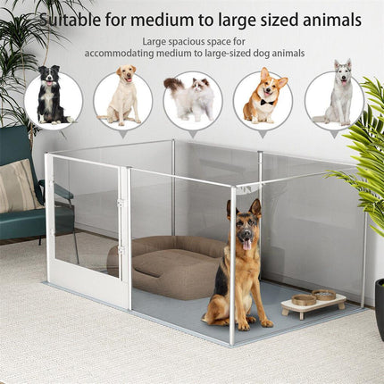 Large Acrylic Dog Playpen 163x102.5x80CM, 6 Panels.