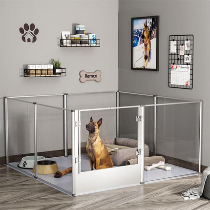 Large Acrylic Dog Playpen 163x102.5x80CM, 6 Panels.