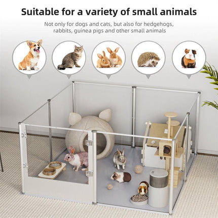 Large Acrylic Dog Playpen 120x120x61CM 8 Panels Cage.