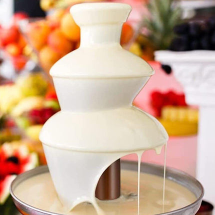 3-Tier Electric Chocolate Fondue Fountain Stainless Steel 0.9L.