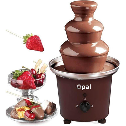 3-Tier Electric Chocolate Fondue Fountain Stainless Steel 0.9L.