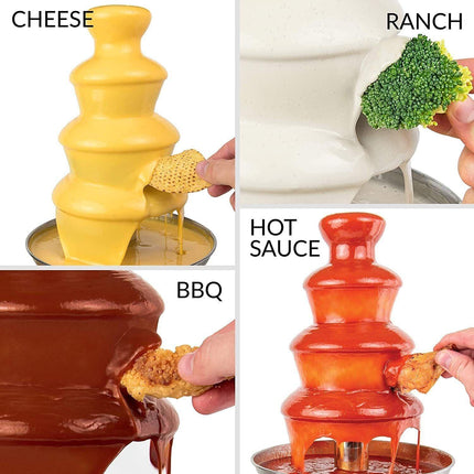 3-Tier Electric Chocolate Fondue Fountain Stainless Steel 0.9L.