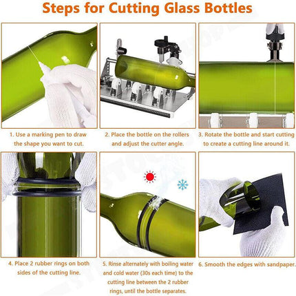 Stainless Steel Glass Bottle Cutter DIY Tool Kit AU.
