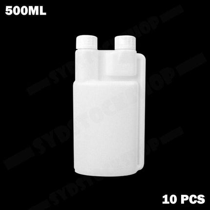 10-Pack 500ml Plastic Twin Chamber Bottles with Tamper Evident Caps.