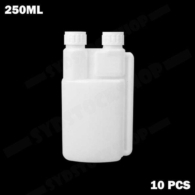 10-Pack 250ml Plastic Twin Chamber Bottles, Tamper Evident Cap.