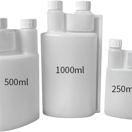 10-Pack 250ml Plastic Twin Chamber Bottles, Tamper Evident Cap.