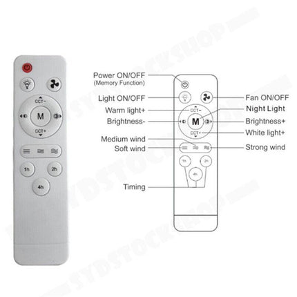 16.5 Ceiling Fan with LED Light 3-Speed Remote Control.