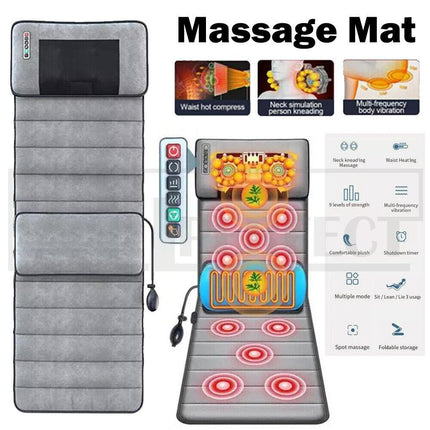 Electric Full Body Massage Mat 10 Motors Heated 45cm Width.