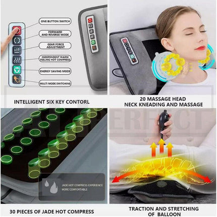 Electric Full Body Massage Mat 10 Motors Heated 45cm Width.