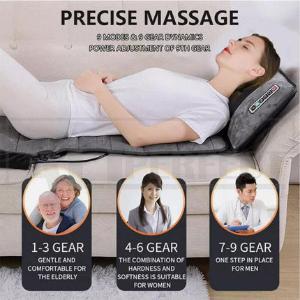 Electric Full Body Massage Mat 10 Motors Heated 45cm Width.