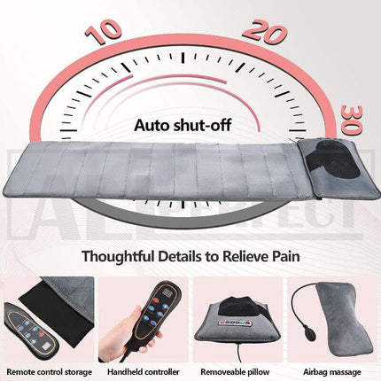Electric Full Body Massage Mat 10 Motors Heated 45cm Width.