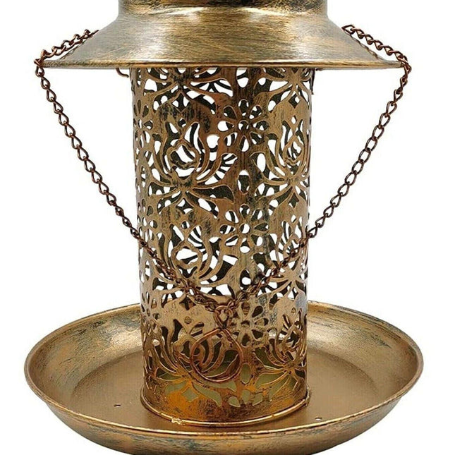 Solar Bird Seed Feeder Hanging Outdoor Garden.