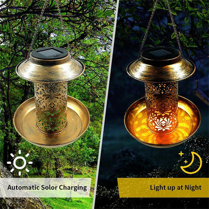 Solar Bird Seed Feeder Hanging Outdoor Garden.