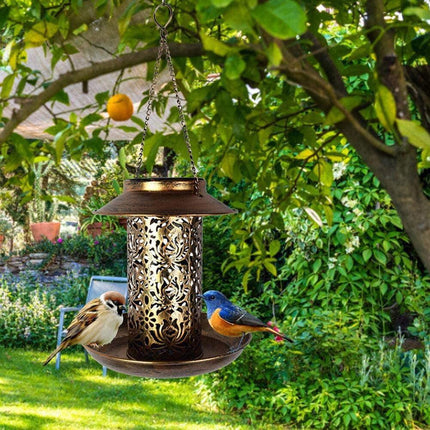 Solar Bird Seed Feeder Hanging Outdoor Garden.