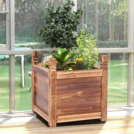 Small Raised Garden Bed 30x30x33cm Wooden Planter Box.