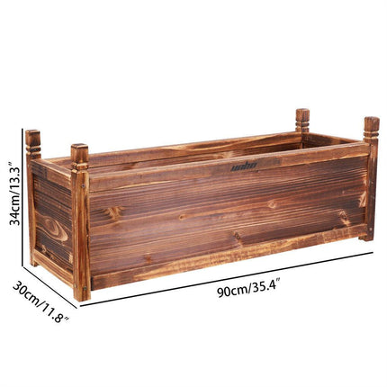 Large Raised Garden Bed Wooden Planter 90x30x33cm.