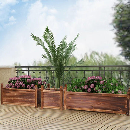 Large Raised Garden Bed Wooden Planter 90x30x33cm.