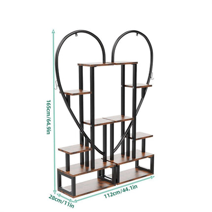 6 Tier Corner Plant Stand Metal & MDF Ladder Shelf Rack.