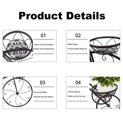 Iron Tricycle Plant Stand Pot Holder Black Solid Pattern.