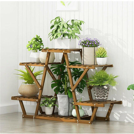 Wooden 6 Tier Plant Stand A-Frame Flower Pot Display Organizer.