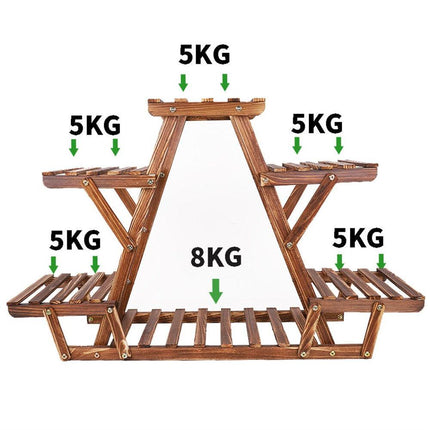 Wooden 6 Tier Plant Stand A-Frame Flower Pot Display Organizer.