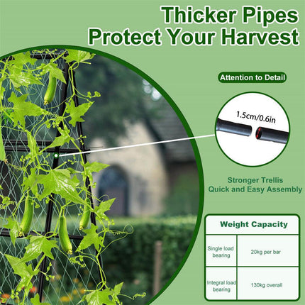 XL Heavy Duty Garden Trellis for Climbing Plants with Netting.