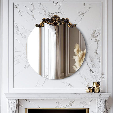 Baroque Antique Round Mirror 70x74.5 cm.