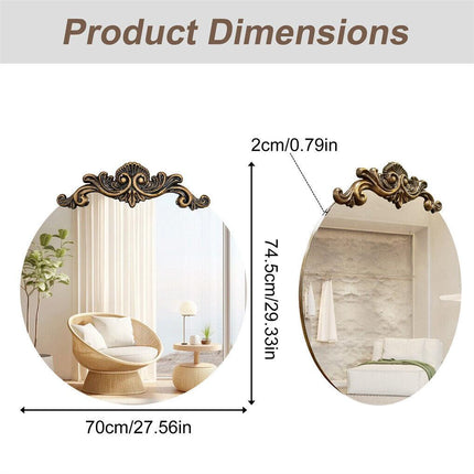 Baroque Antique Round Mirror 70x74.5 cm.