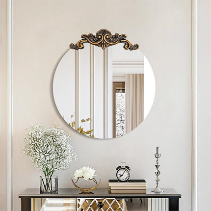 Baroque Round Antique Mirror Wall Decor 80x84.5cm.