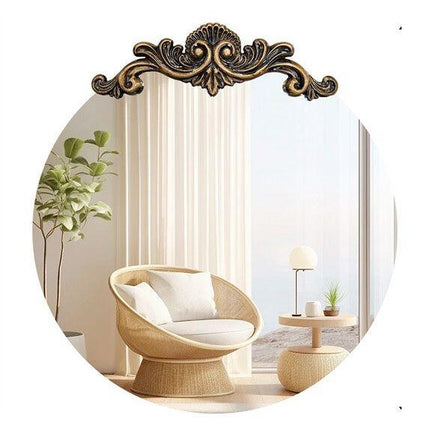 Baroque Antique Round Wall Mirror, Ornate D�cor, 90 x 94.5cm.