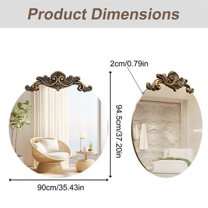 Baroque Antique Round Wall Mirror, Ornate D�cor, 90 x 94.5cm.