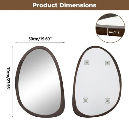 Antique Wooden Wall Mirror HD Odd Shaped Home Decor 50x70cm.