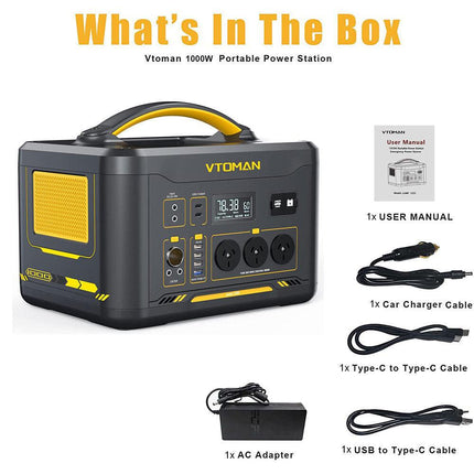 1000W 1408Wh Solar Generator 10A Black Portable Power Station.
