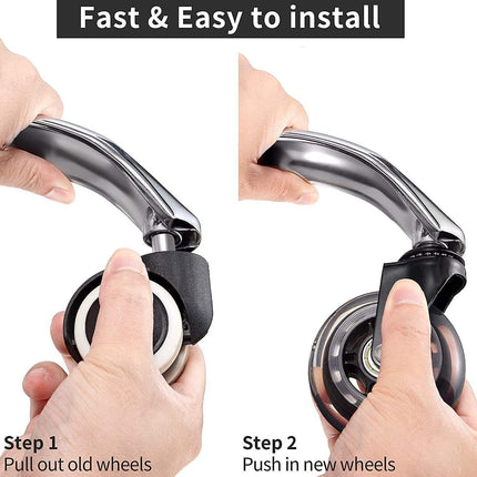 3 Swivel Rollerblade Chair Wheels, 7/16 Stem, All Floors - 5 Pack.