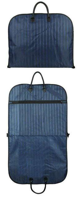 Blue Men Suit Garment Bag Zippered Dustproof Travel Organizer.