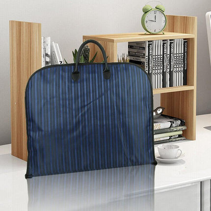Blue Men Suit Garment Bag Zippered Dustproof Travel Organizer.