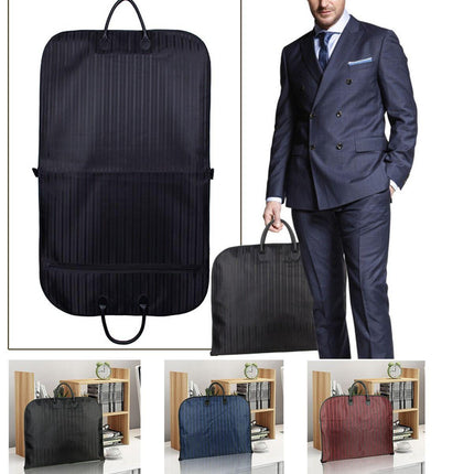 Blue Men Suit Garment Bag Zippered Dustproof Travel Organizer.