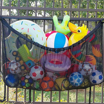 145x145CM Heavy Duty Pool Toy Storage Net Bag Adjustable Organizer.