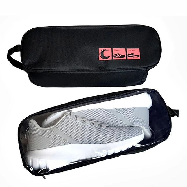 Portable Waterproof Shoe Bag with View Window 13cm High.