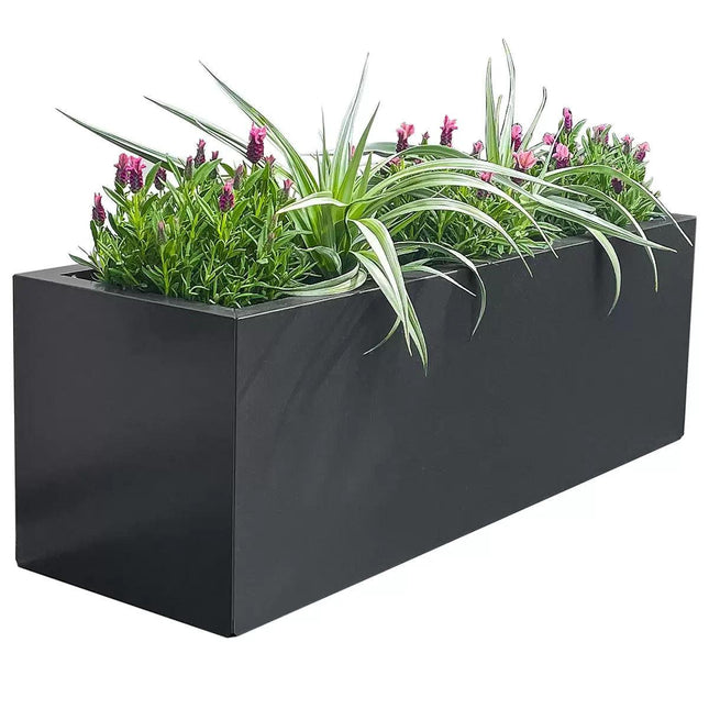 Metal Designer Planter Box 900 x 300 x 300mm Charcoal.