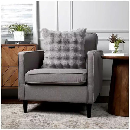 Luxe faux fur cushion 55 x 55cm grey.