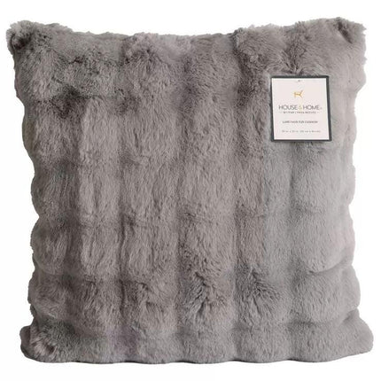 Luxe faux fur cushion 55 x 55cm grey.