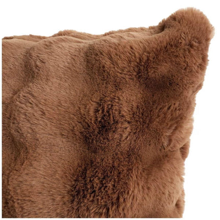Luxe Faux Fur Cushion 55 x 55cm Light Brown.