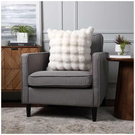 Luxe faux fur cushion 55 x 55cm ivory.