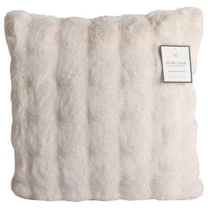Luxe faux fur cushion 55 x 55cm ivory.