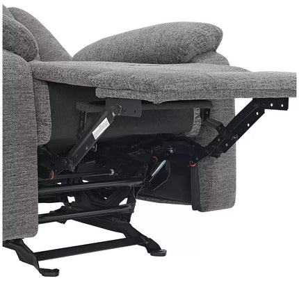 Fabric glider recliner.