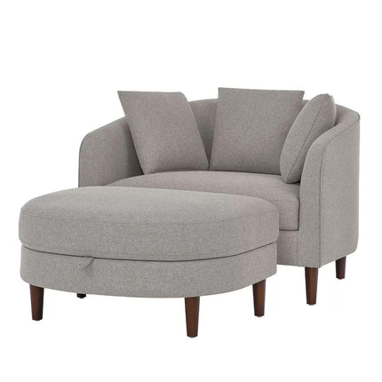 Accent Chair with Storage Ottoman.
