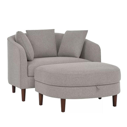 Accent Chair with Storage Ottoman.