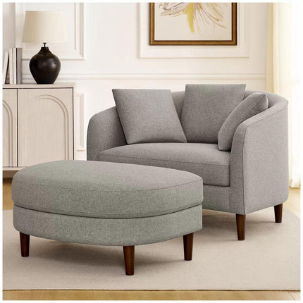 Accent Chair with Storage Ottoman.